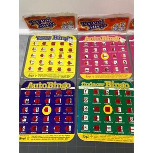 Vintage Regal Auto Bingo Playing Cards Family Travel Game Road Trip 6 NIP 5 Used